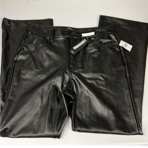 Stitch Star flare high rise faux leather vegan pants jeans